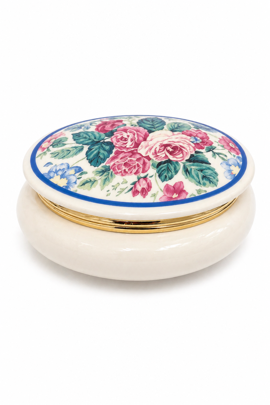 1998 Limited Edition Porcelain Musical Jewelry Box | Floral Keepsake Box
