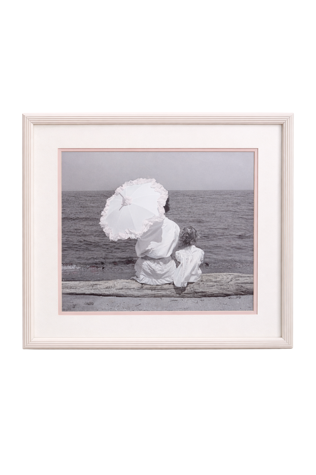 “Seaside Keepsake” Vintage Shabby Chic Picture Frame | Romantic Black & White Coastal Wall Art