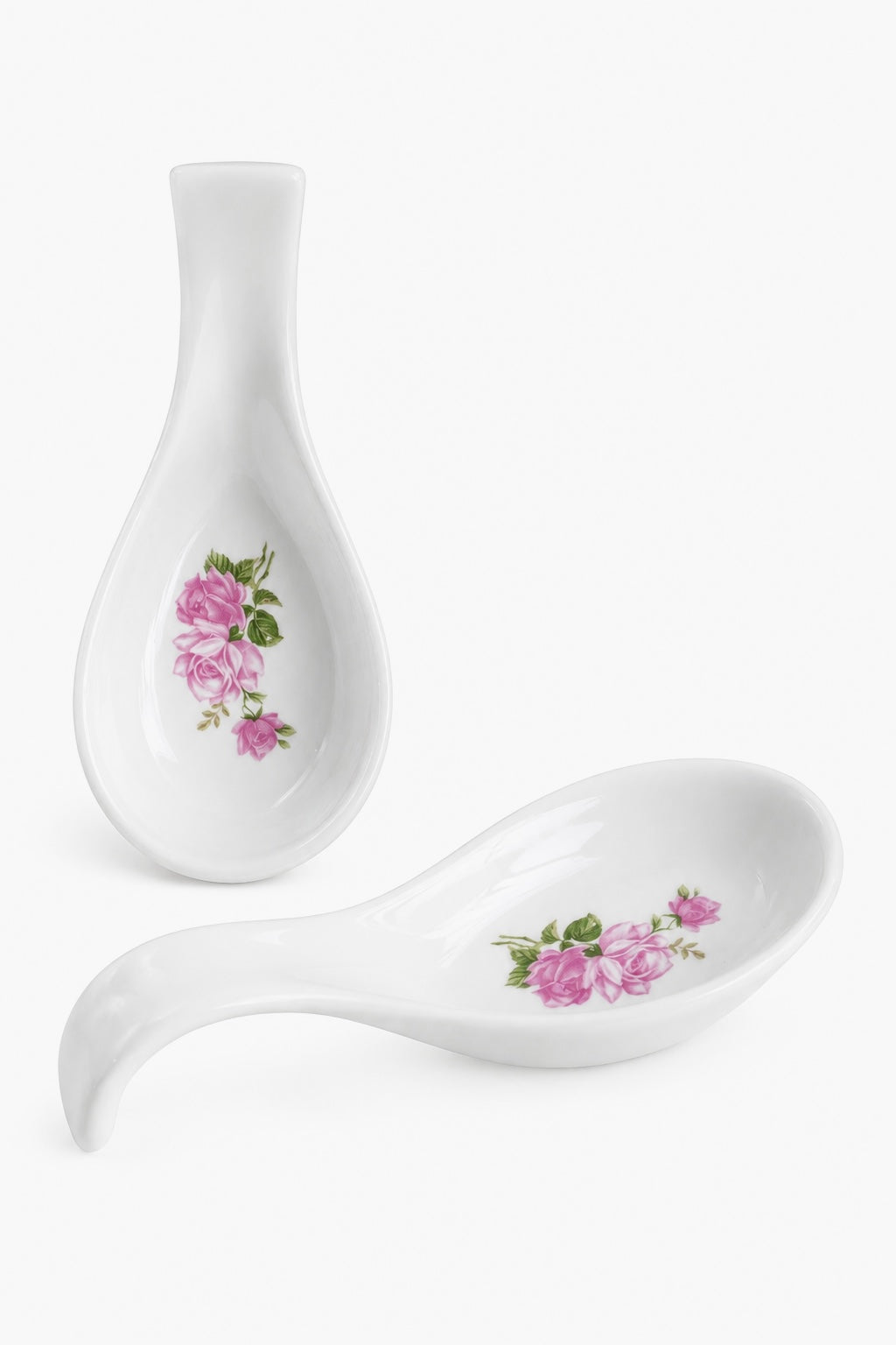 Vintage Rose Ceramic Spoon Rest | Cottagecore Floral Kitchen Decor | Shabby Chic Kitchen Accent