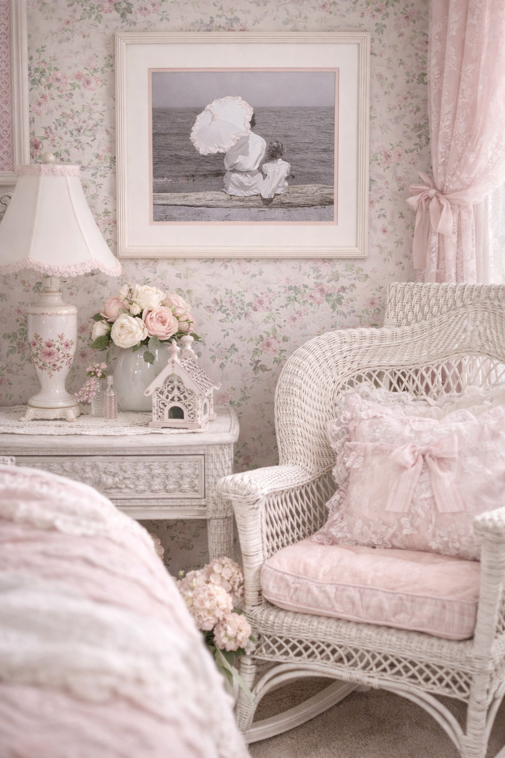 “Seaside Keepsake” Vintage Shabby Chic Picture Frame | Romantic Black & White Coastal Wall Art