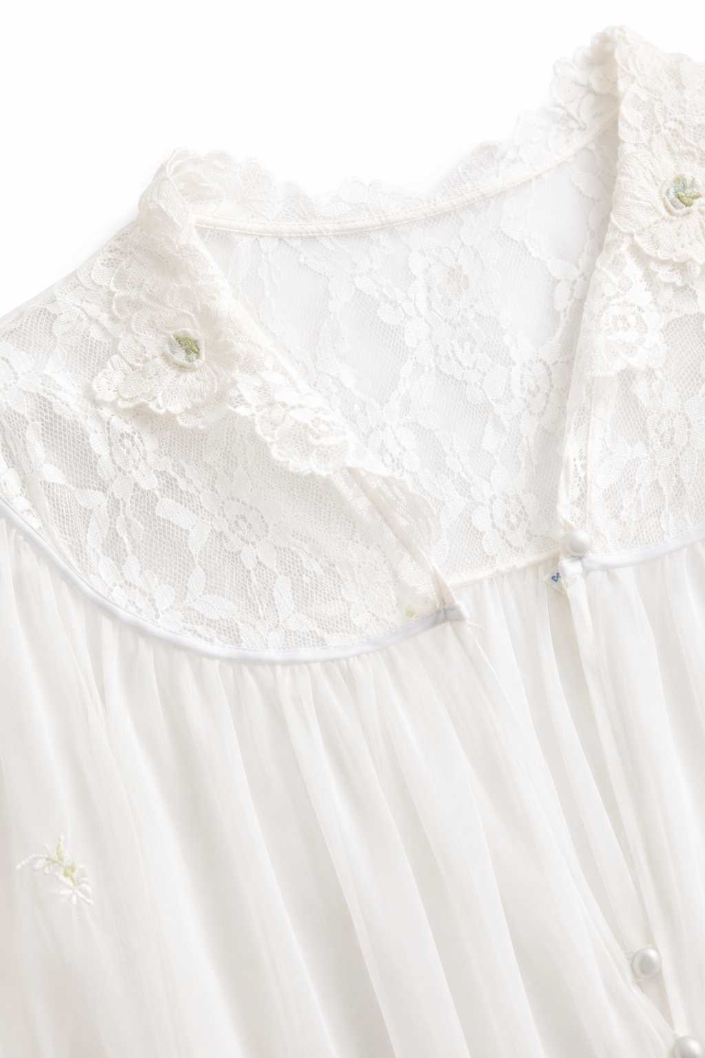 Vintage 1950s Charmode Sheer Lace Robe | Old Hollywood Peignoir | Union Made USA | Size Small