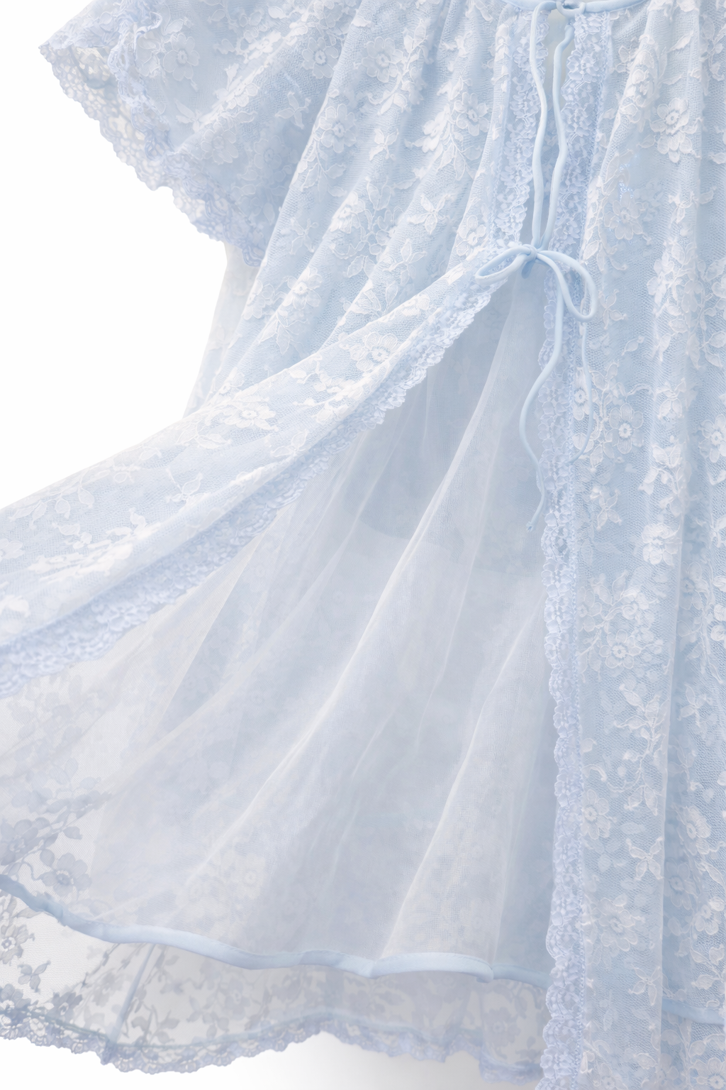 “Bluebell Daydream” Vintage Baby Doll Nightie | Sheer Lace Lingerie Dress