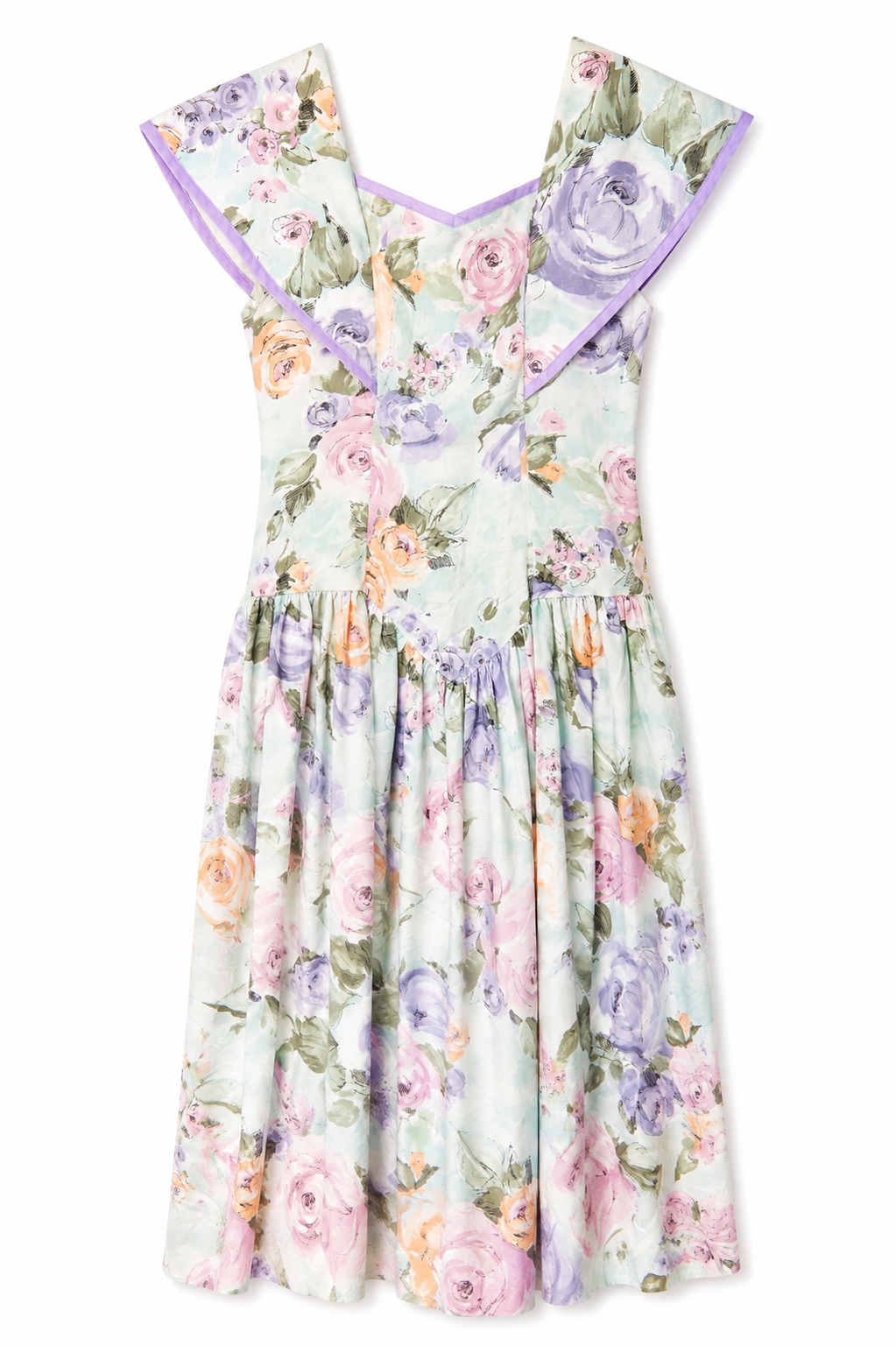 Vintage Sabrino Pastel Floral Midi Dress | Made in USA – Size 14 / Large
