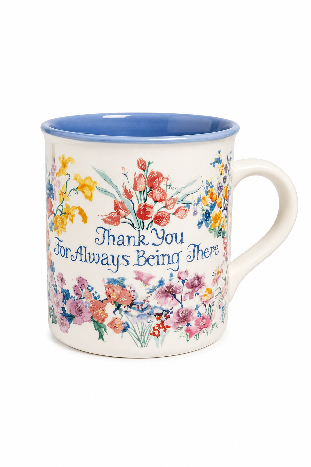 1988 Pottery Press “Thank You For Always Being There” Floral Mug | Vintage Friendship Gift Mug