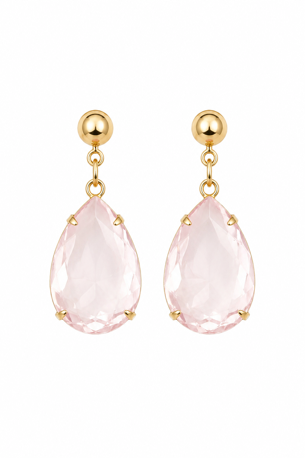 Vintage 1986 Avon Pink Teardrop Statement Earrings | Gold Tone Dangle Earrings