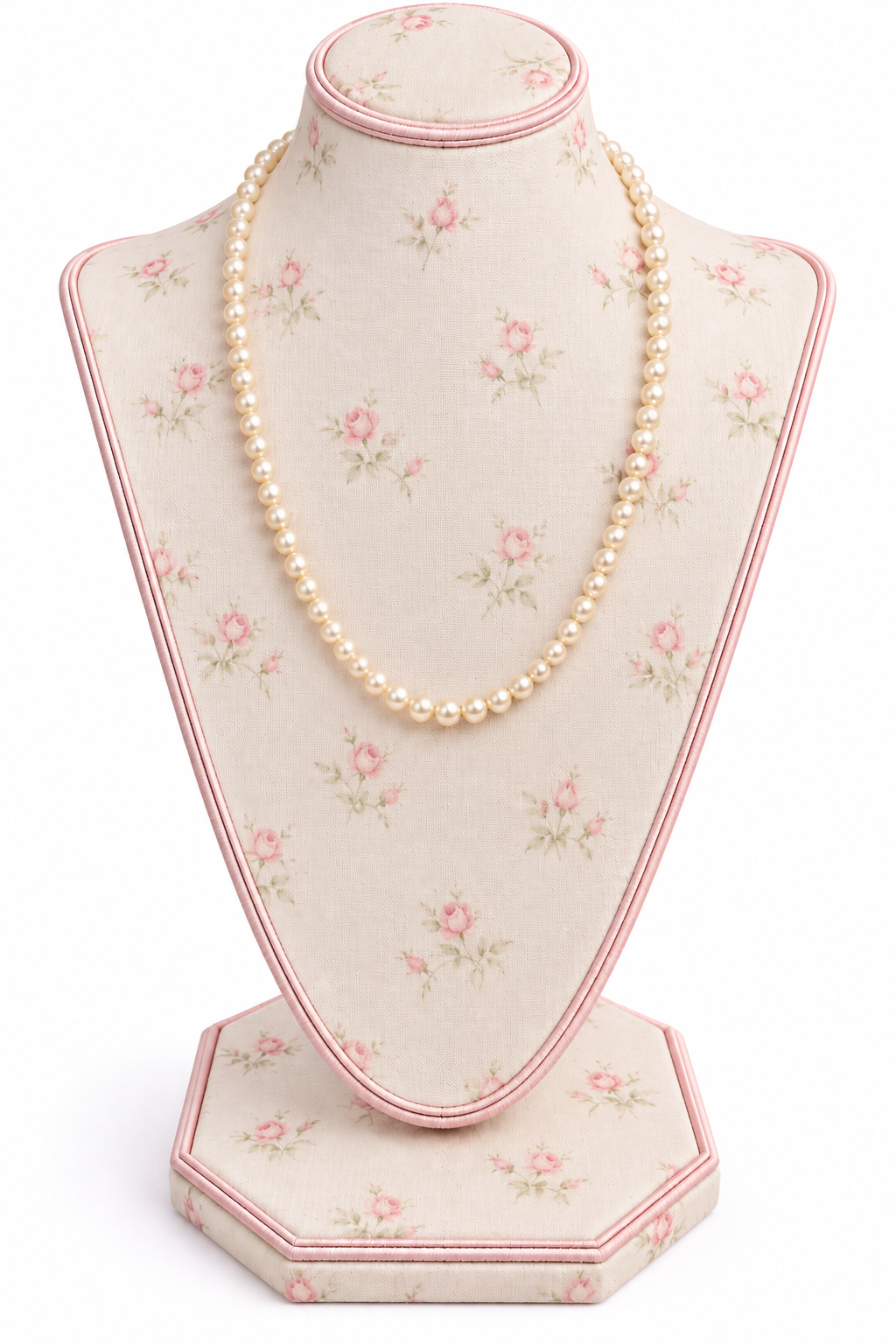 Vintage 1970s–1980s Classic Faux Pearl Single-Strand Necklace with Gold-Tone Barrel Clasp – 18”