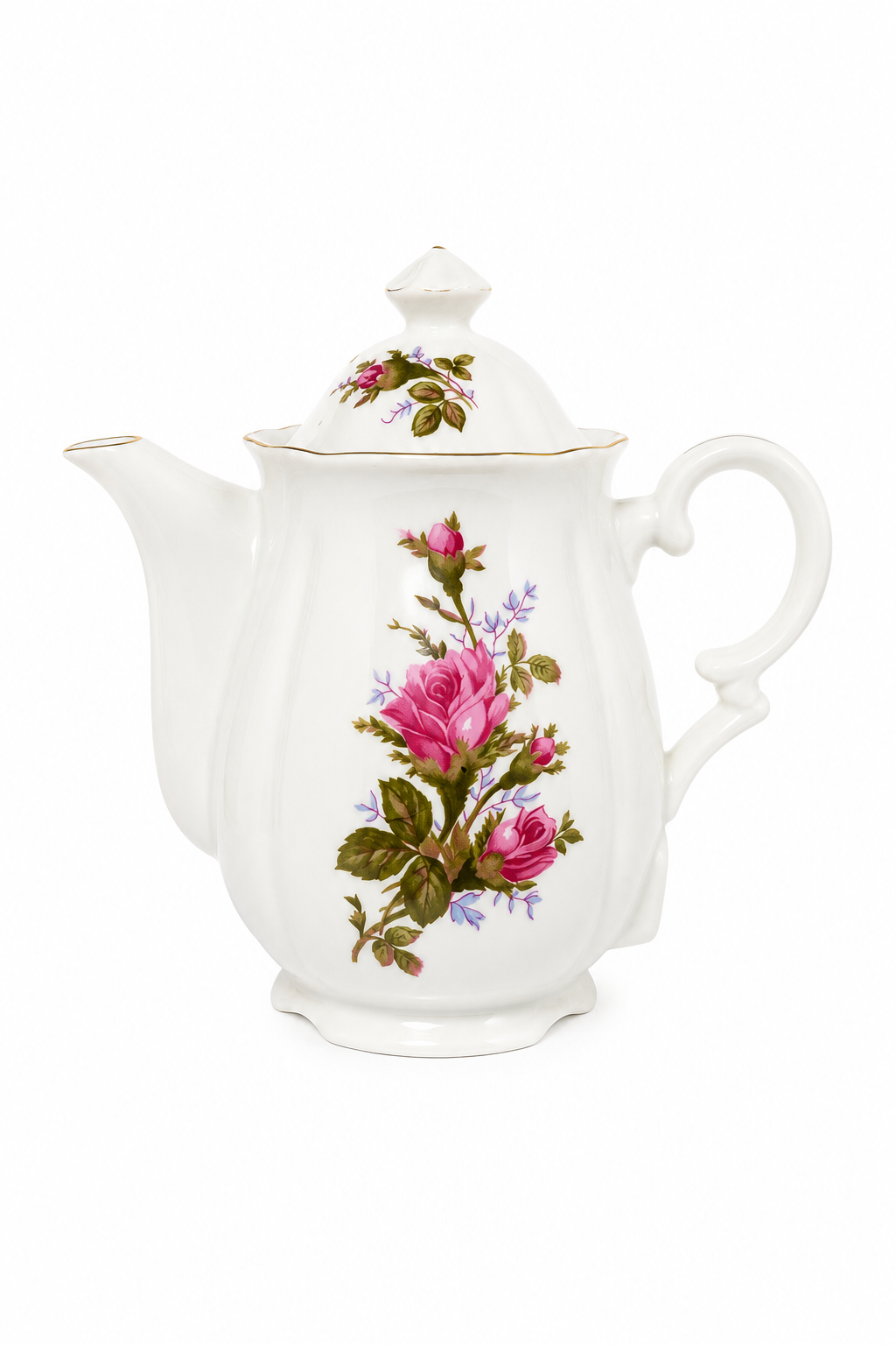 Vintage 1950s Japanese Pink Rose Porcelain Electric Teapot