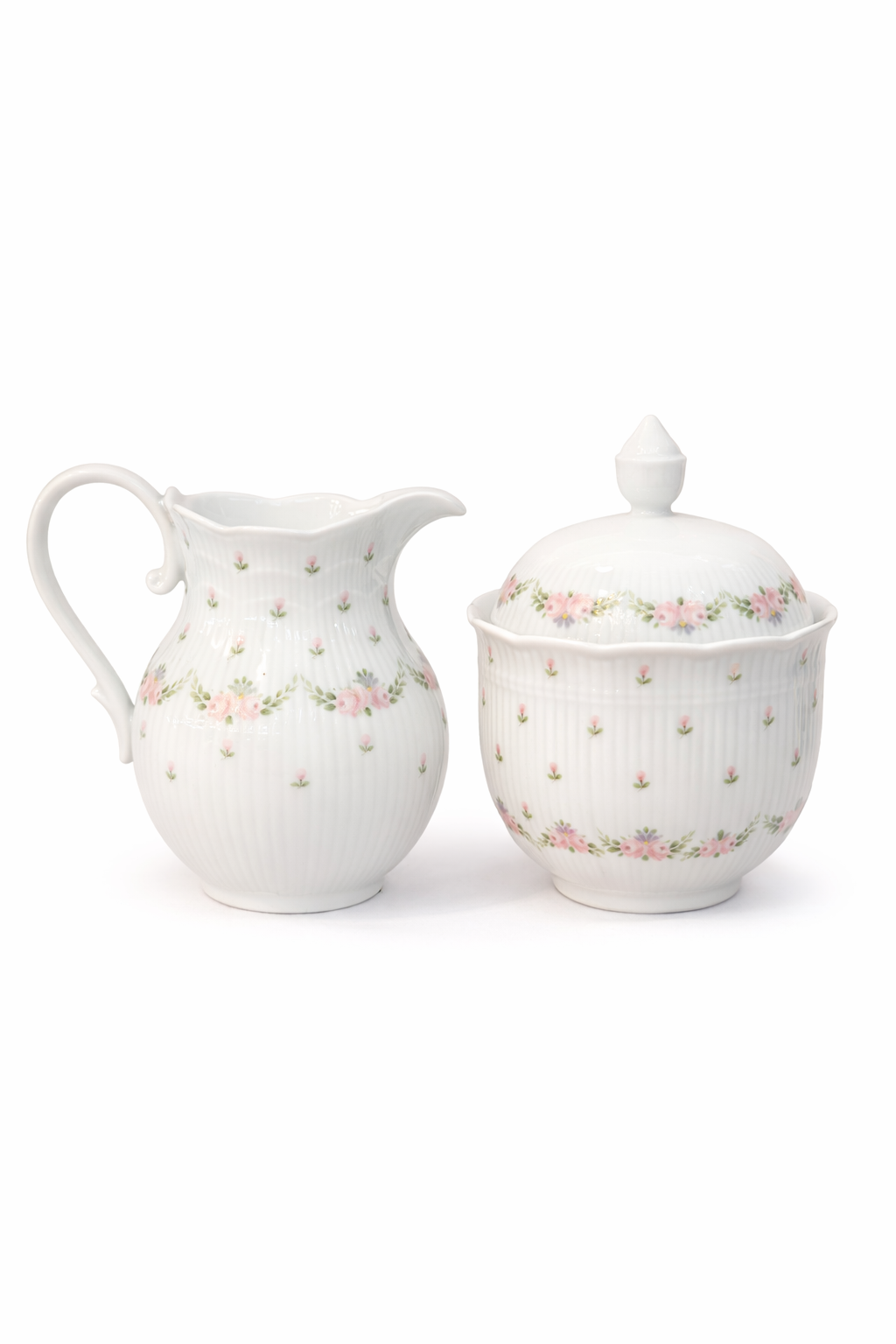 Ak Kaiser Germany “Romantica Marseille” Creamer & Sugar Bowl Set | Vintage Floral Porcelain