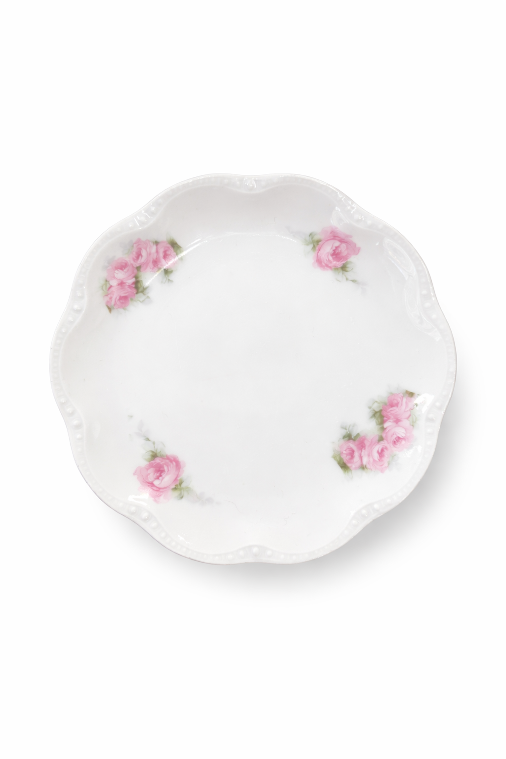 “Petite Assiette Rosée” Vintage Pink Rose Trinket Plate | Petite Jewelry Dish