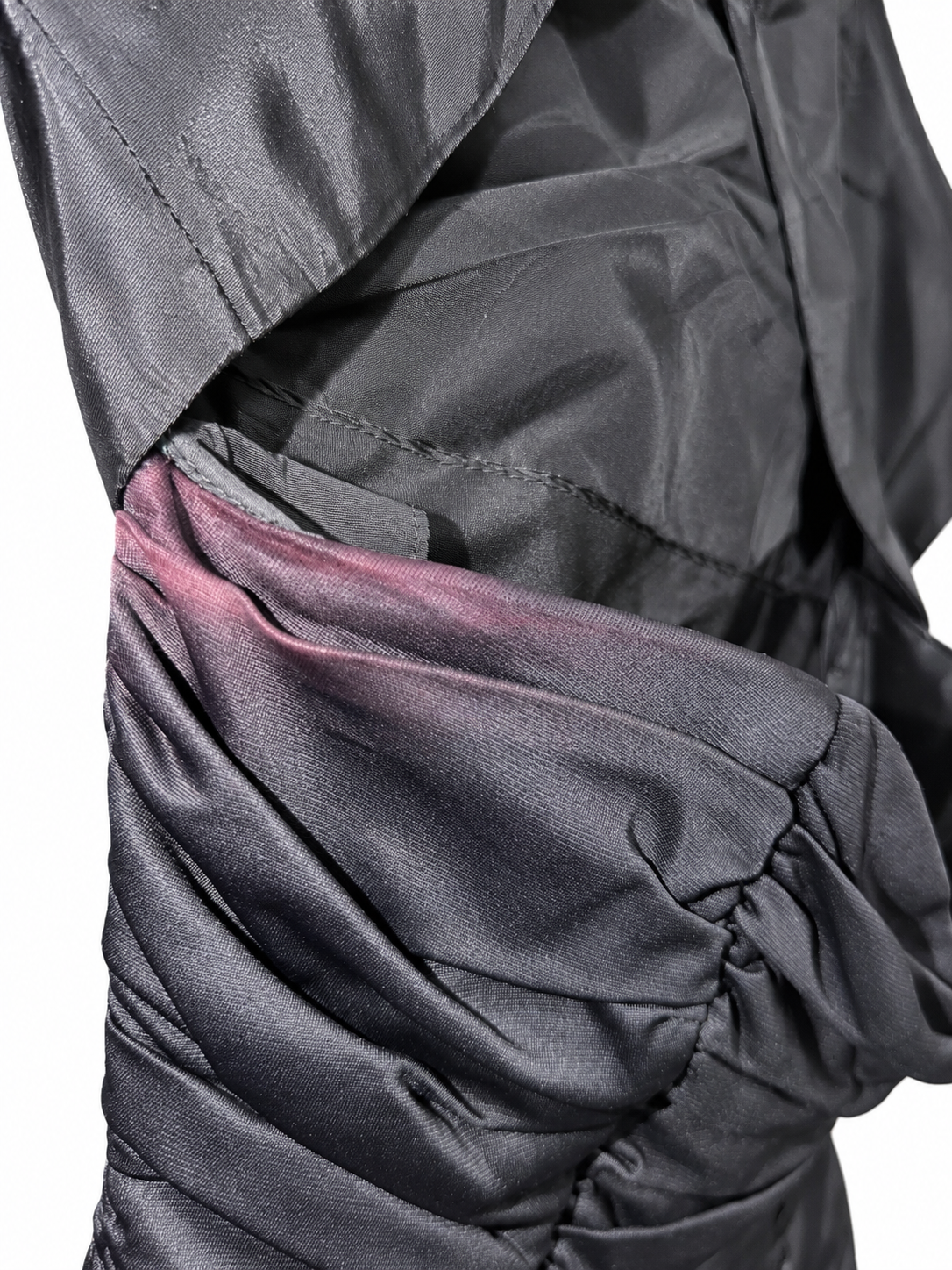 Vintage 1950s Black Ruched Strapless Evening Gown & Cropped Cape Jacket Two-Piece Set | XS