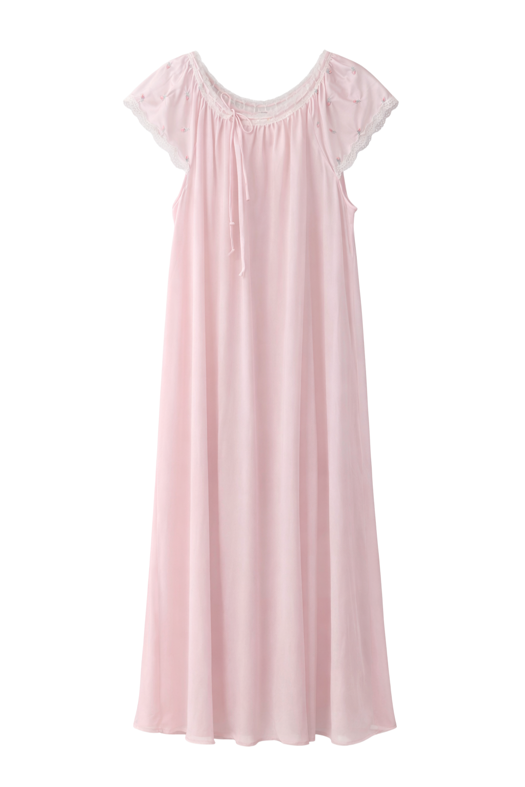 Blushing Rosebud | Vintage Pink Embroidered Nightgown (Made in USA)