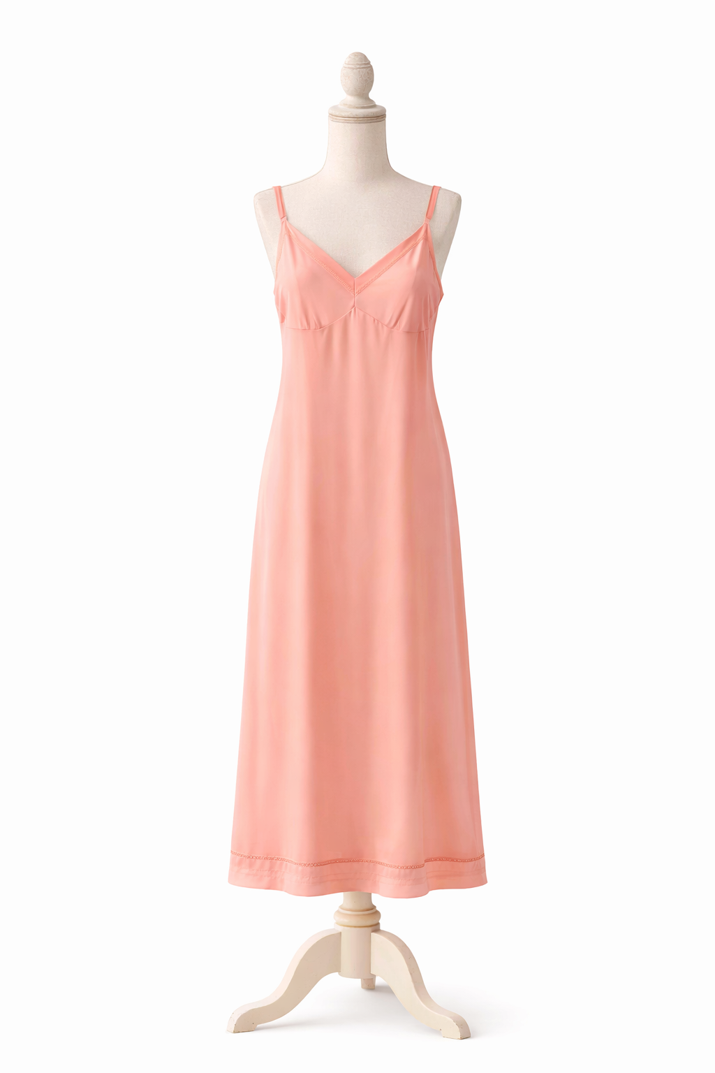 Vintage Salmon Pink KOMAR Slip Dress | Silky Lingerie Slip, Romantic Undergarment L/XL