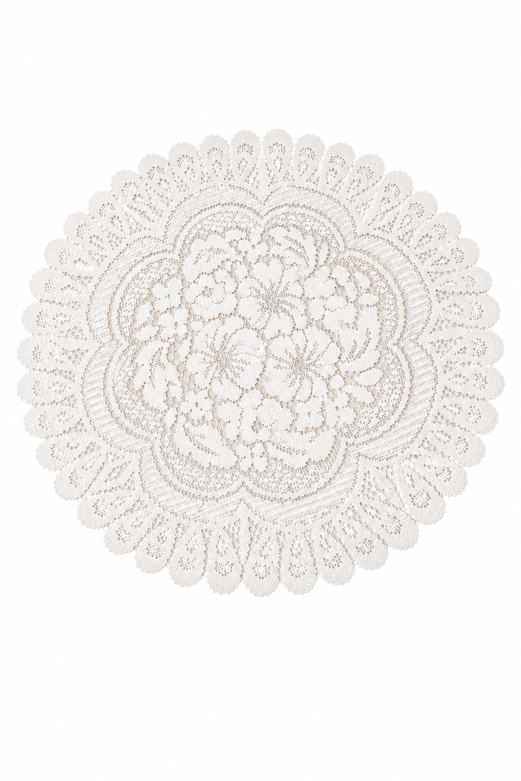Vintage Floral Lace Doily | Petite White Cottagecore Accent | Romantic Vanity & Shelf Décor | 11.5” Round
