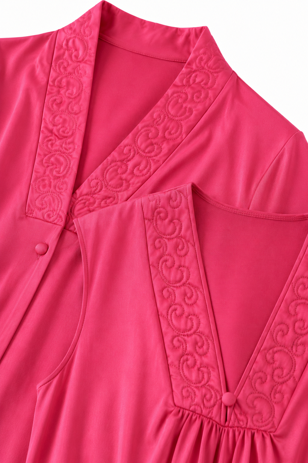 Vintage Vanity Fair Pink Nylon Nightgown & Housecoat Set | Made in USA | Size Medium