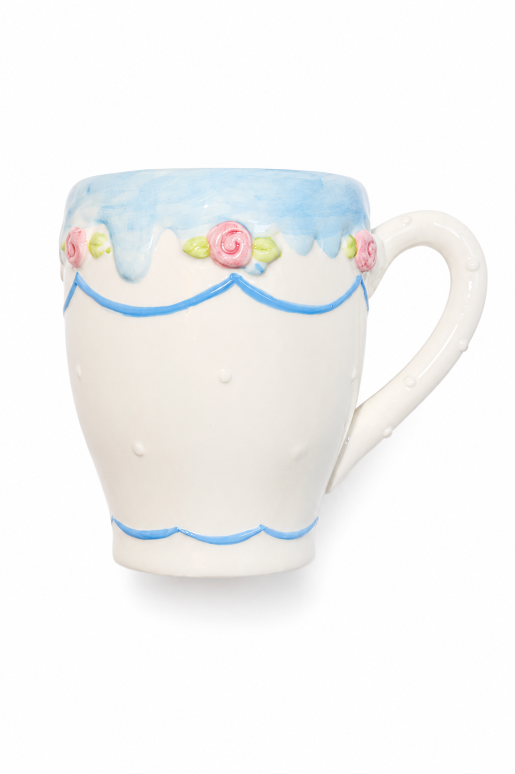 Let Them Eat Cake” Vintage Avon Pastel Mug | Blue & Pink Floral Ceramic Coffee Cup | Cottagecore Kitchen