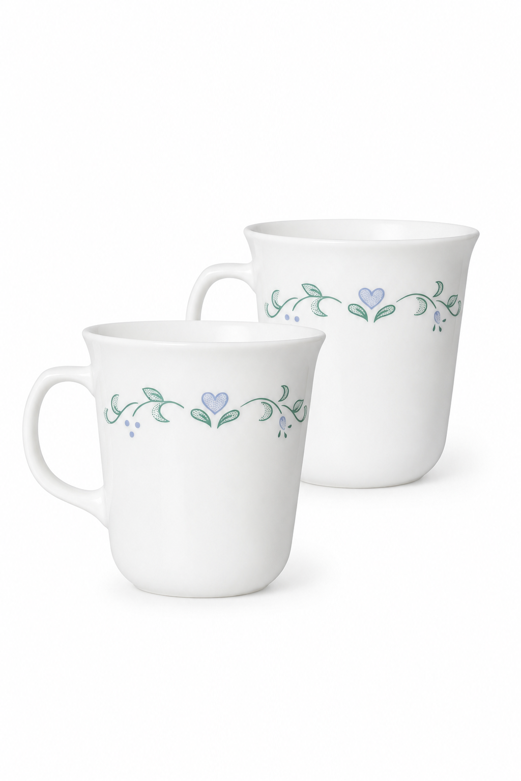 1990s Corelle Country Cottage Mug Set | Vintage Cottagecore Coffee Mugs | Set of 2