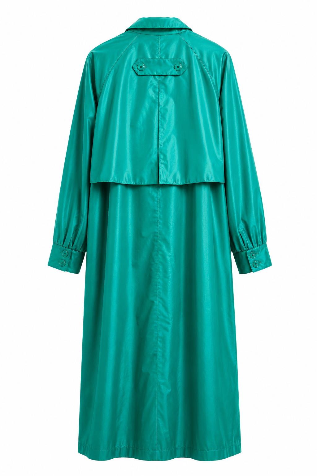 Vintage Emerald Green Lightweight Trench Coat by Alison Smith Petites | Size 10P