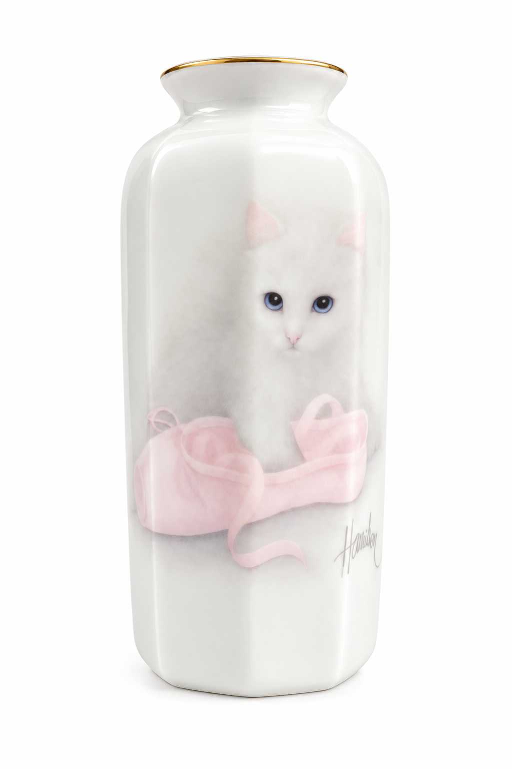 Vintage Otagiri Bob Harrison White Cat Ballet Slippers Vase | Made in Japan