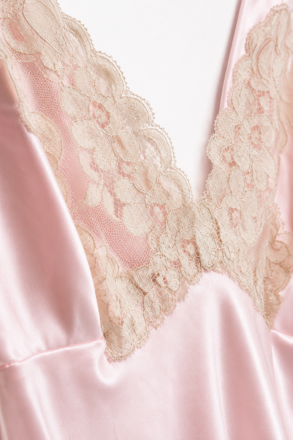 Vintage Vanity Fair Pink Nylon Nightgown – Made in USA | Delicate Lace Trim | Size 32 (XS–Small)