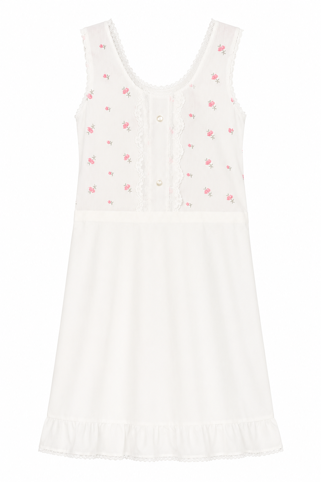 Vintage 1960s–70s Girls Pink Rosebud Lace Slip Dress | Size 12 – ILGWU Union Made USA