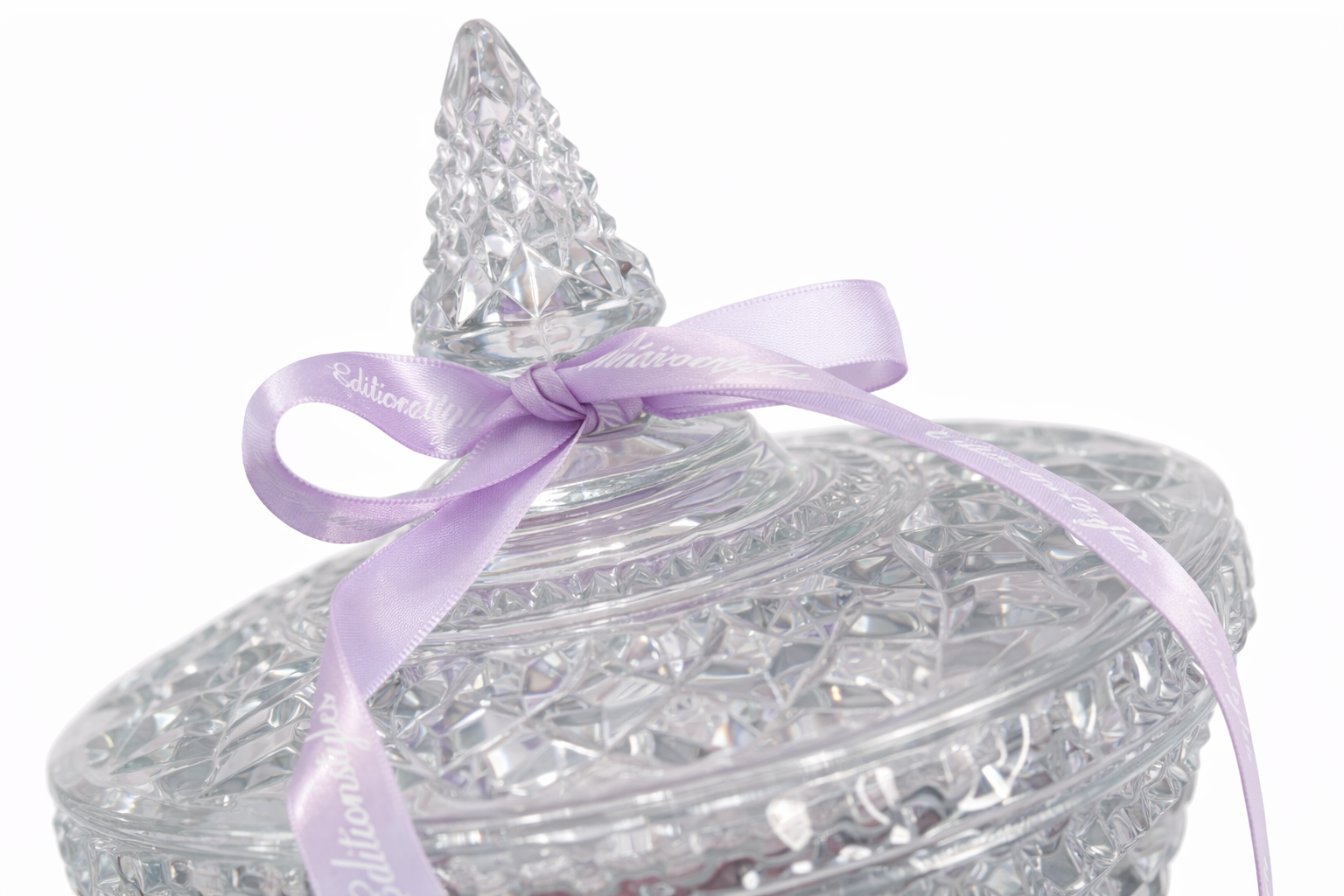 “Sugar Plum Parlor” Vintage Cut Glass Candy Dish | Pedestal Candy Jar with Lid