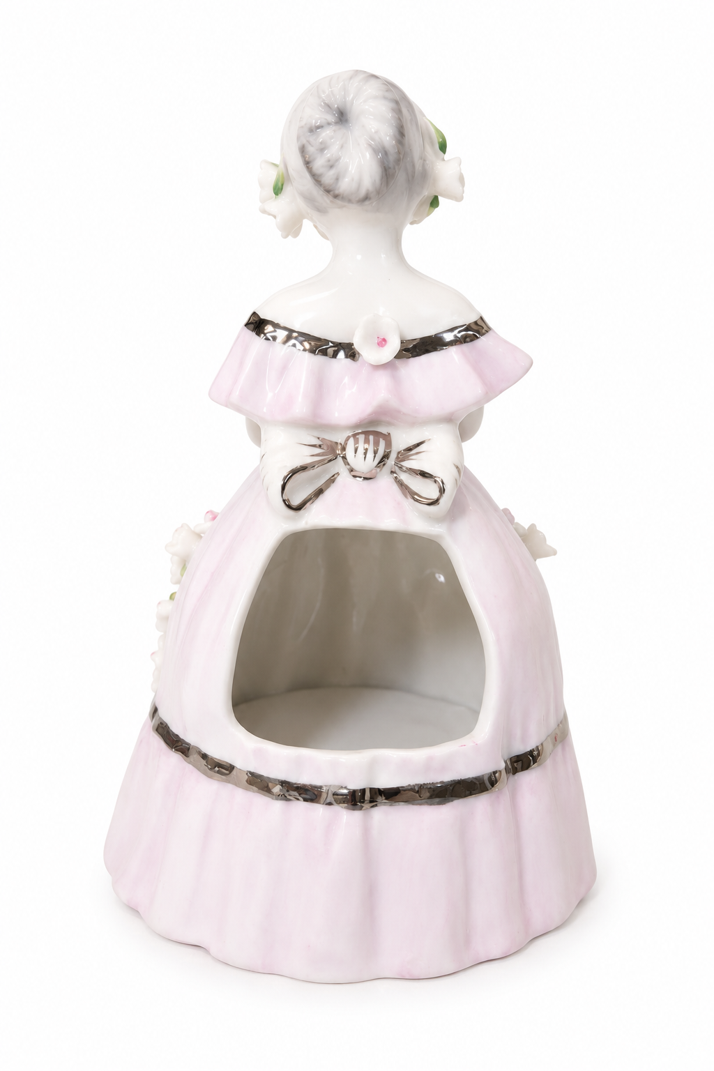 Vintage Victorian Lady Figurine in Lavender Dress | Porcelain Floral Figurine | Romantic Cottage Decor