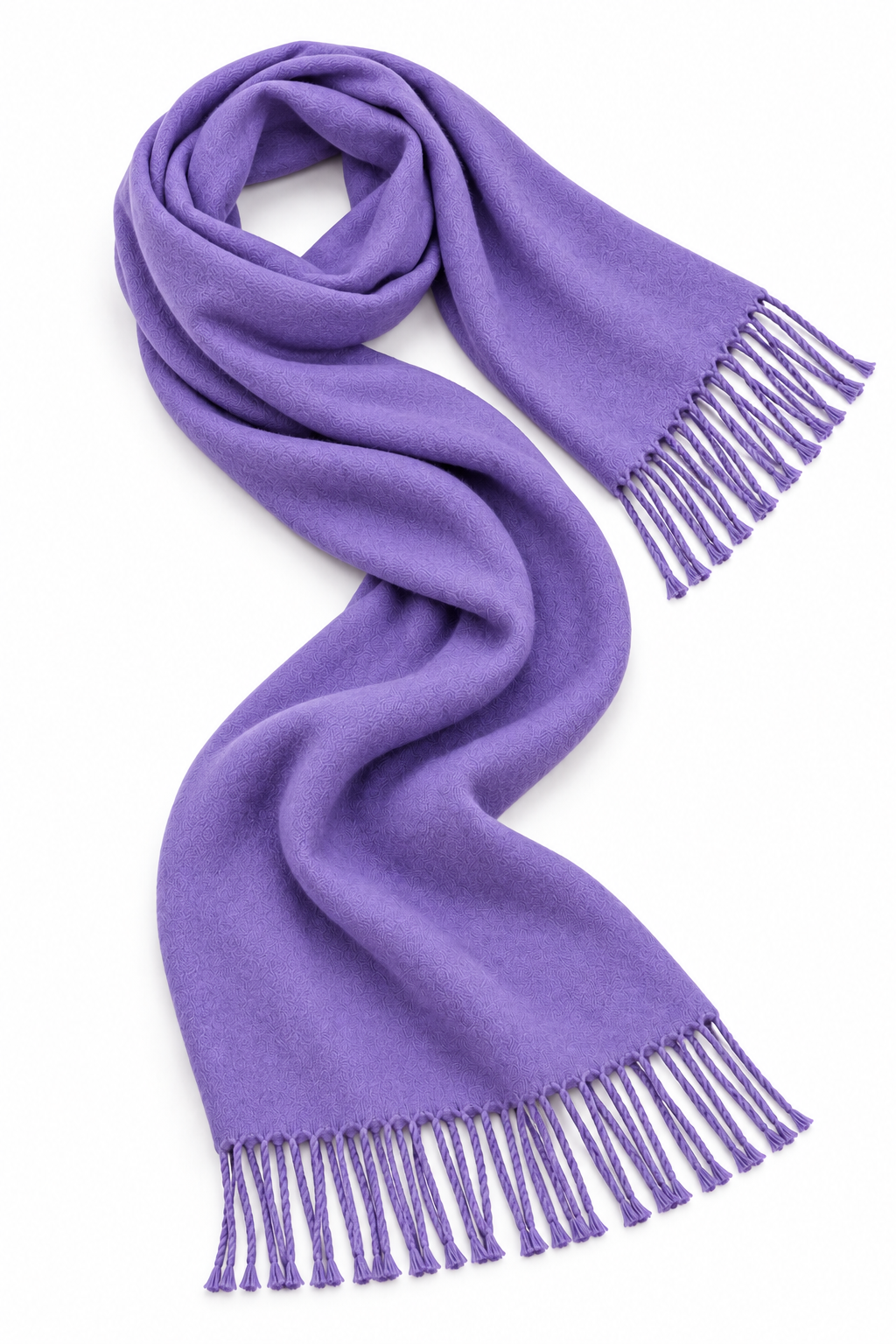 Lavender Purple Chunky Fringe Scarf – Soft Cozy Fall & Winter Scarf