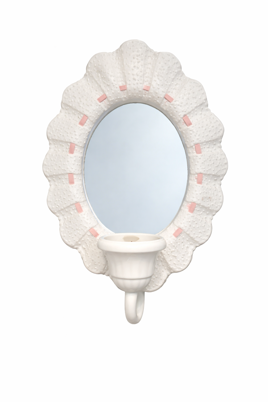 Shabby Chic Ribbon Mirror & Sconce Shelf Set – Home Interiors Wall Trio