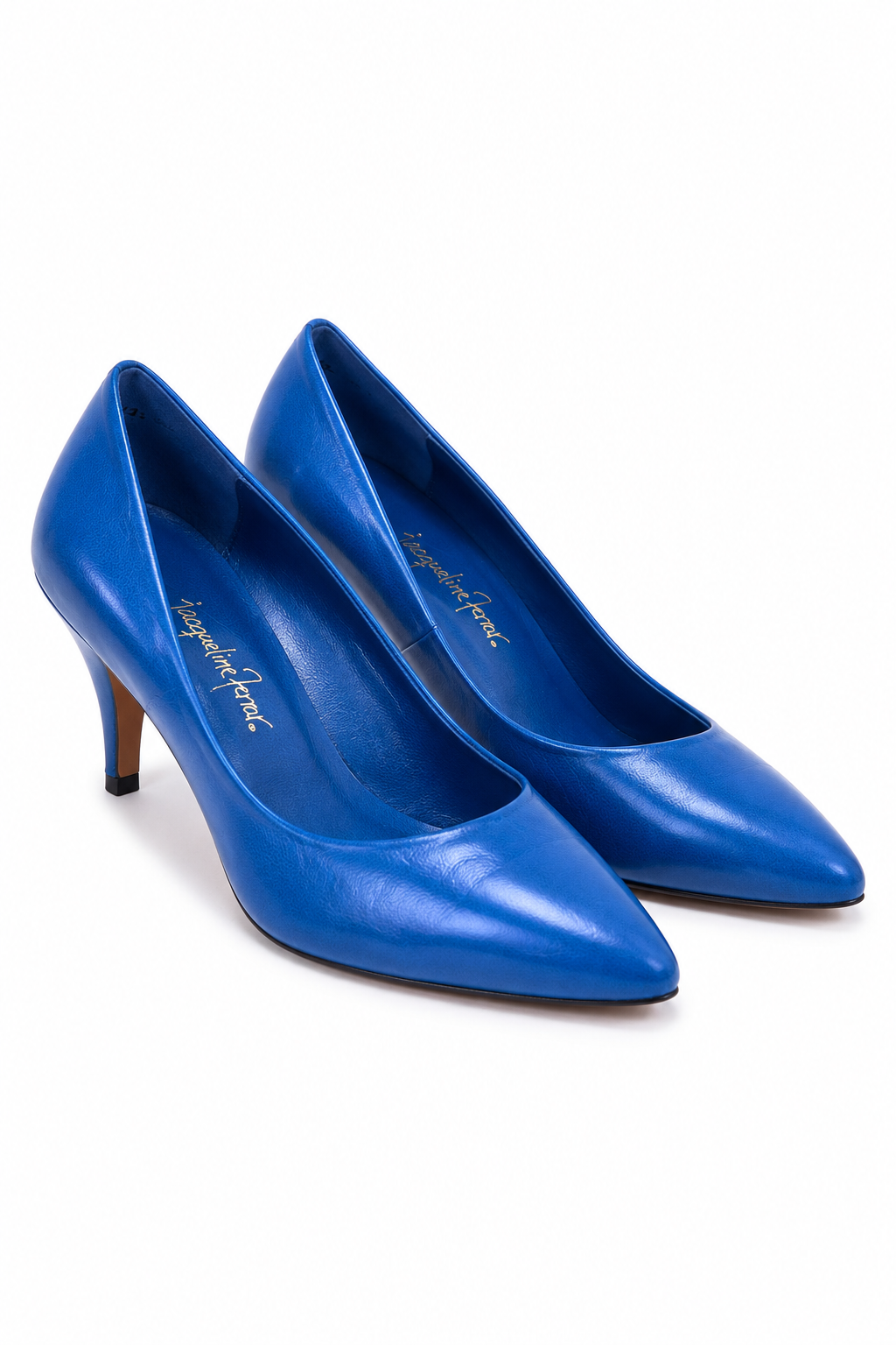 Vintage 1980s Jacqueline Ferrar Cobalt Blue Genuine Leather Pumps Made in Spain Size 7.5