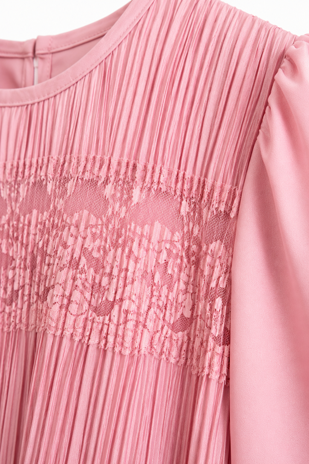 Vintage Pink Pleated Midi Dress | Made in USA | Elegant Church Dress | Size 14P