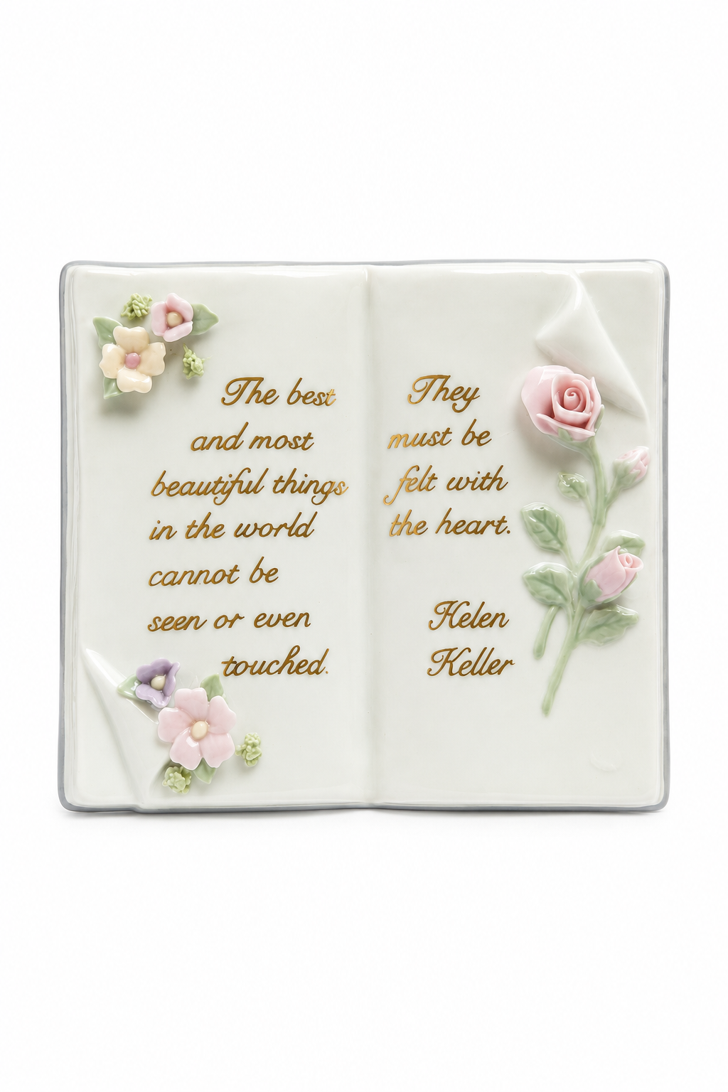 Vintage Anna Rosa Collection Helen Keller Musical Figurine | San Francisco Music Box & Gift Co. | Inspirational Book Décor