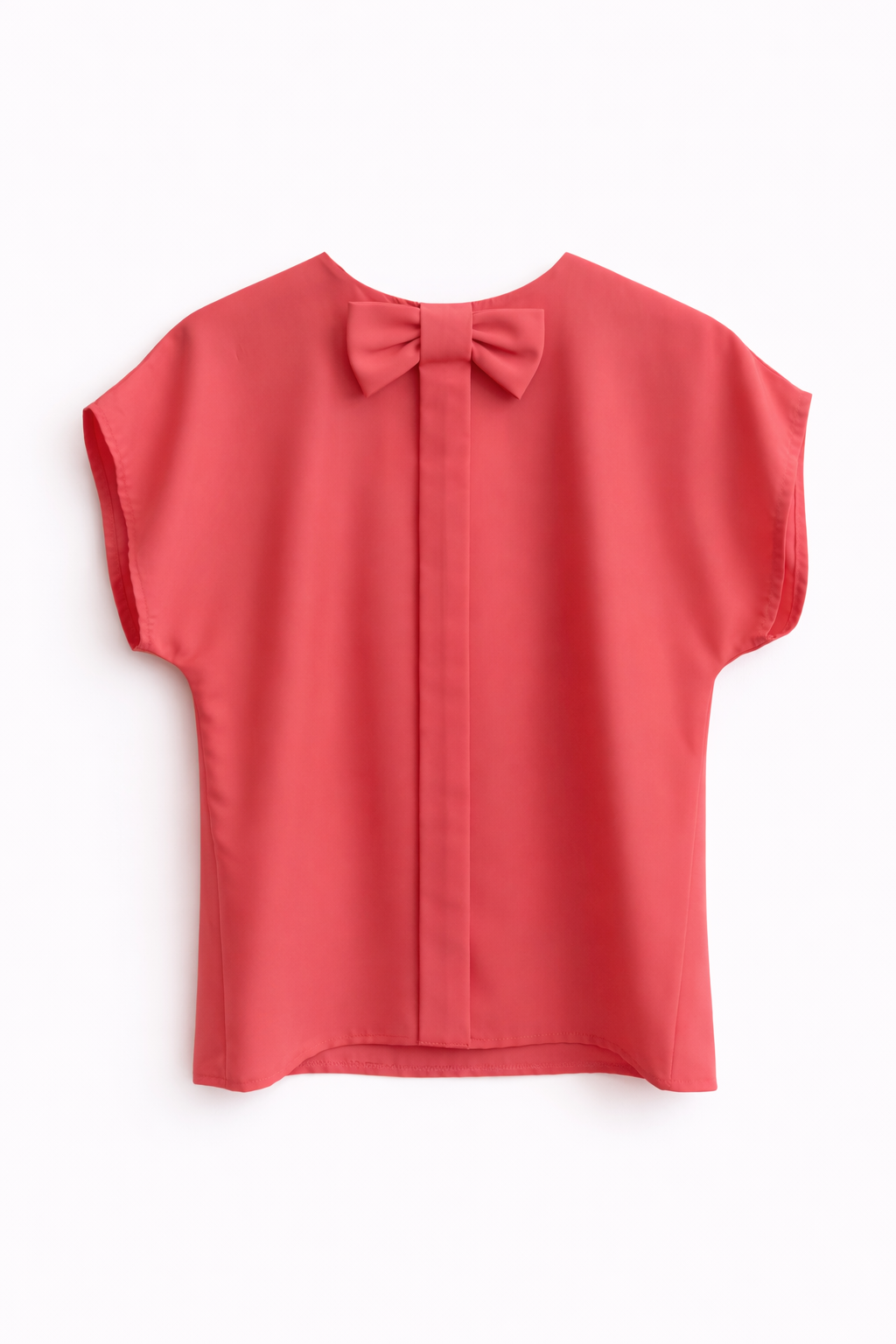 Cherry Bow 1960s Vintage Blouse | Union Made Back Bow Top (Size 12)