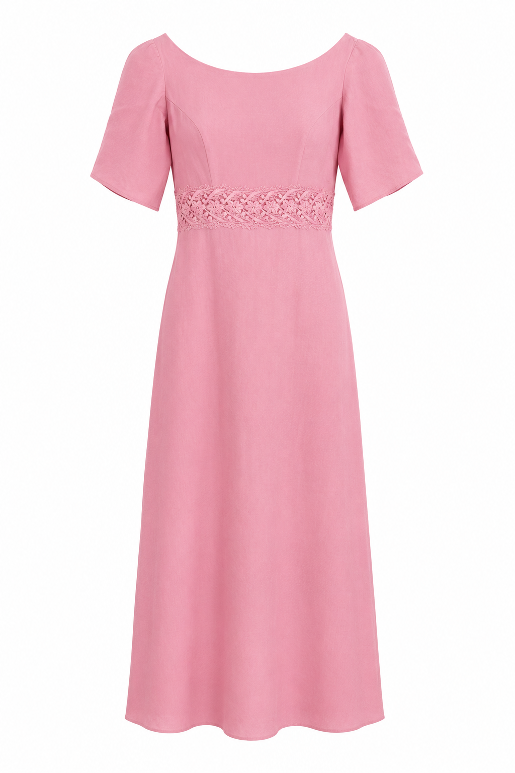 pink empire waist maxi dress 1960s Dusty Rose puff-sleeve-dress Flying Dress Photoshoot in Size:M+ Formal gown