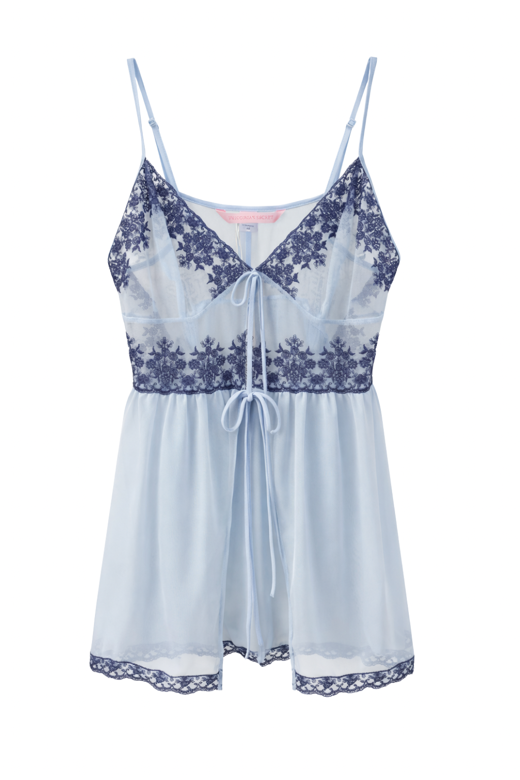 Vintage 2000s Victoria's Secret Sheer Lace Camisole Top | Baby Blue Li