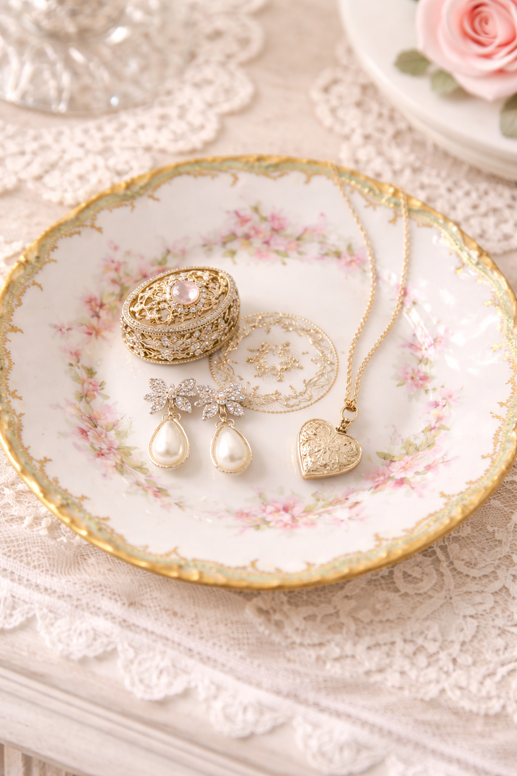 Assiette Fleur de Printemps, Antique Limoges France Porcelain Plate