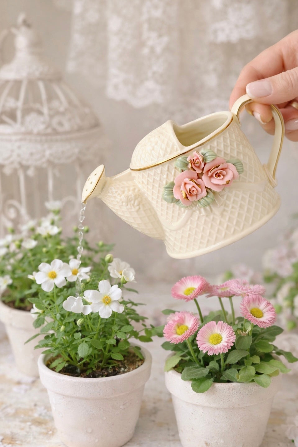 Blush Rose Cottage Watering Can