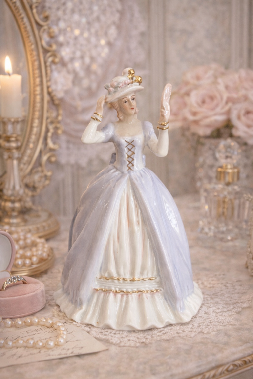 Victorian Waltz Lady | Vintage Porcelain Musical Figurine