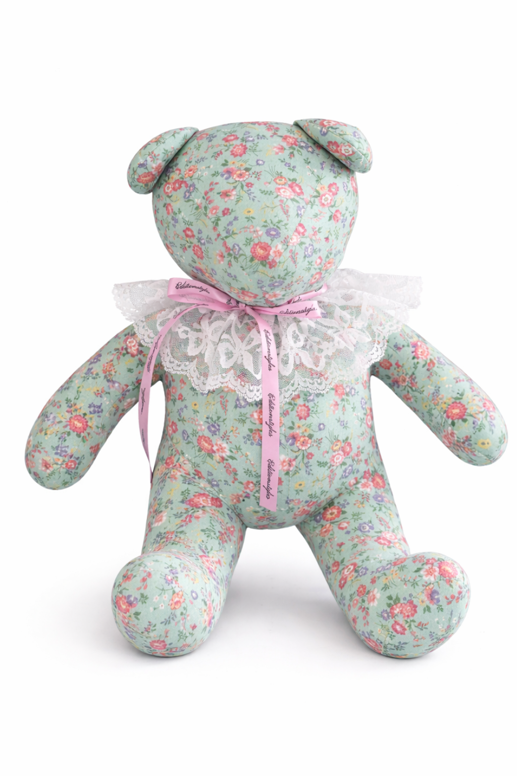 Fleuriette Bear | Handmade Floral Teddy with Lace Collar