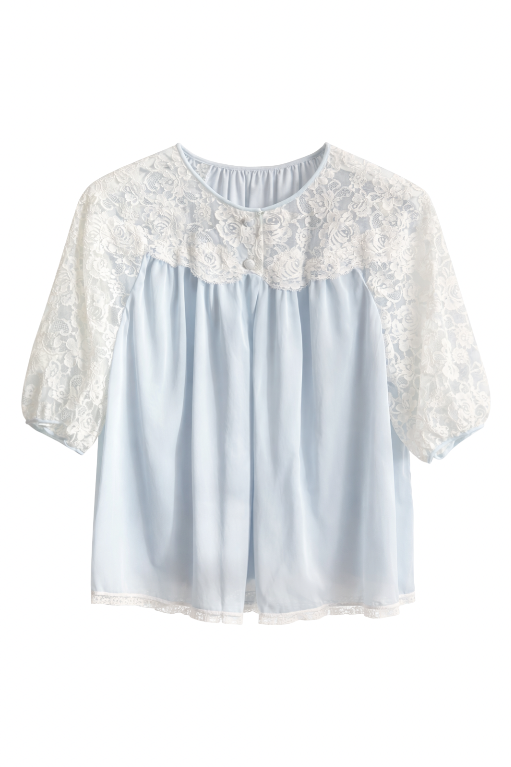 Vintage Sears Lace Bed Jacket | Powder Blue