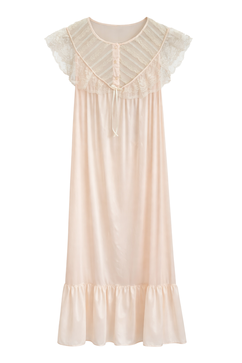 Powder Blush Lace Reverie Vintage Nightgown | Made in USA