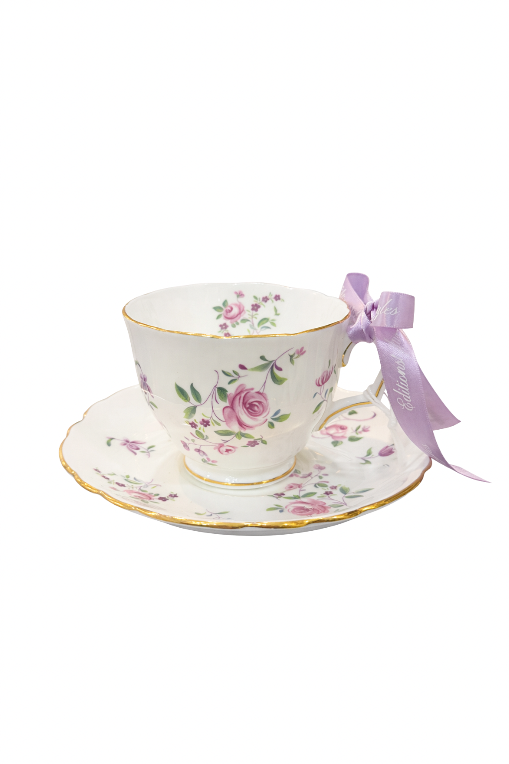 Tasse de Roseraie | Vintage Blush Rose Teacup & Saucer