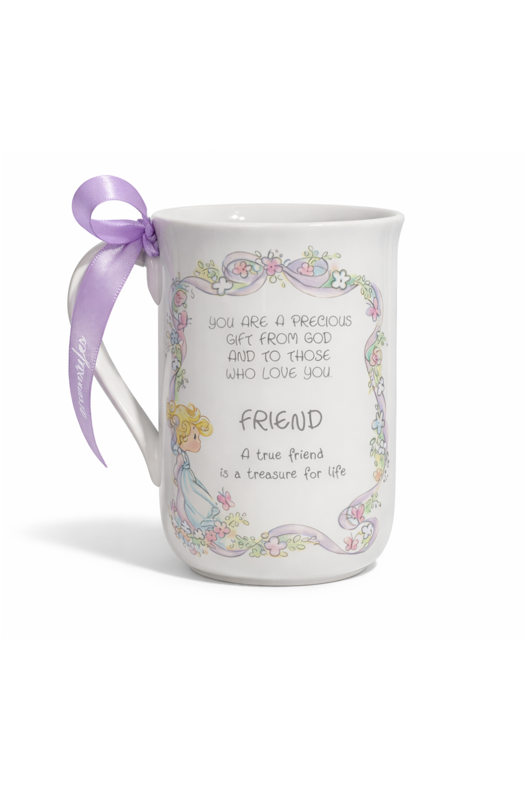 Sweet Friendship | Precious Moments “Friend” Mini Mug with Ribbon Accent