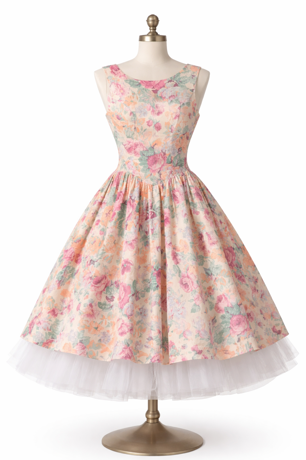 California Garden Party | Vintage All That Jazz Floral Bow Dress (Made in USA, Small)