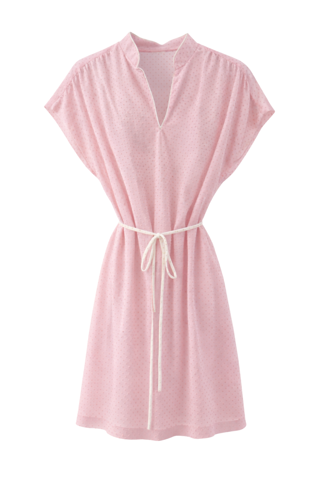 Vintage Pink Polka Dot Sheer Dress (Made in USA, 14P)