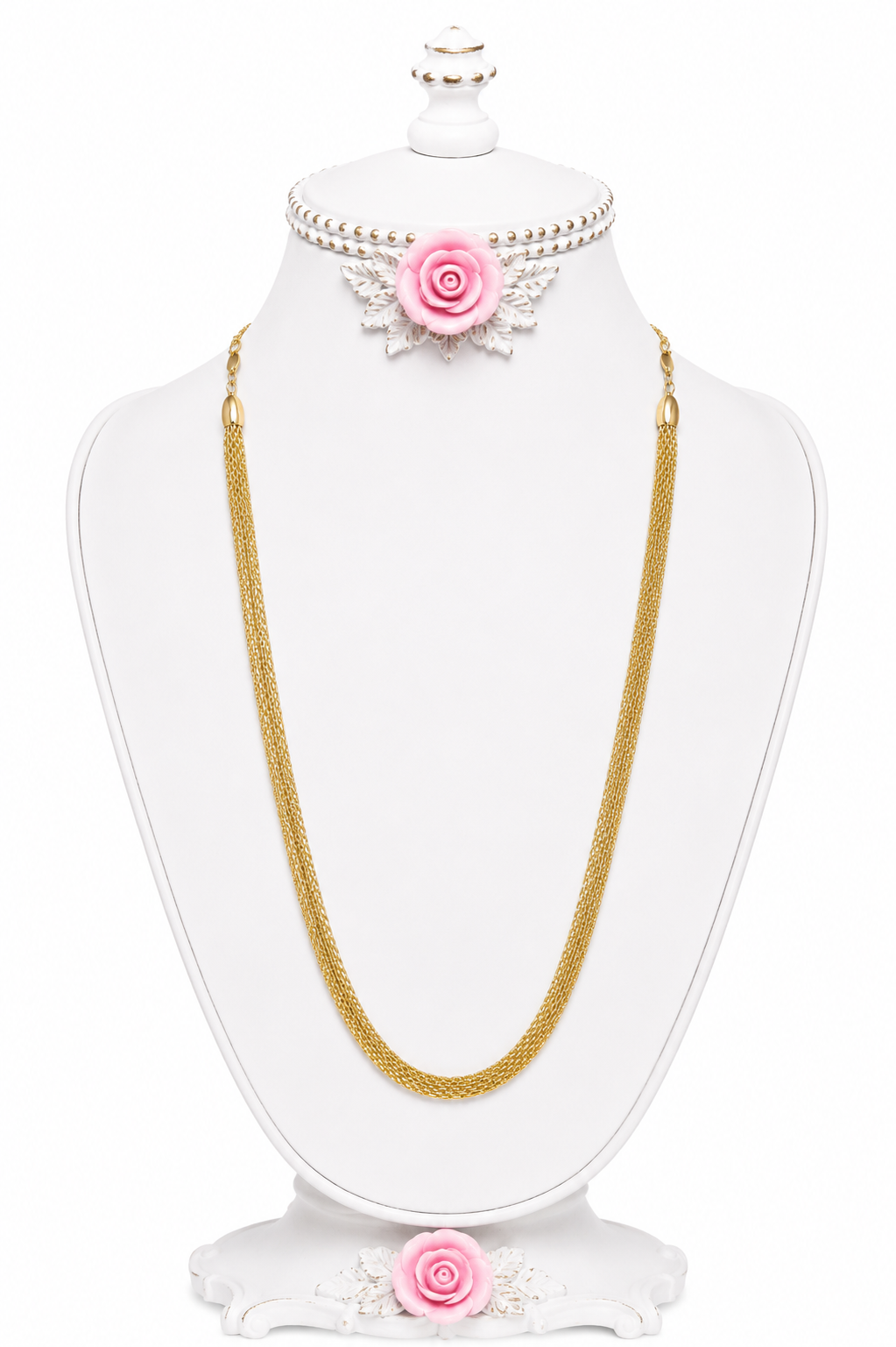 Vintage 1990s Premier Designs Gold-Plated Multi-Strand Mesh Necklace – Fluid Popcorn Woven Chain – 16”