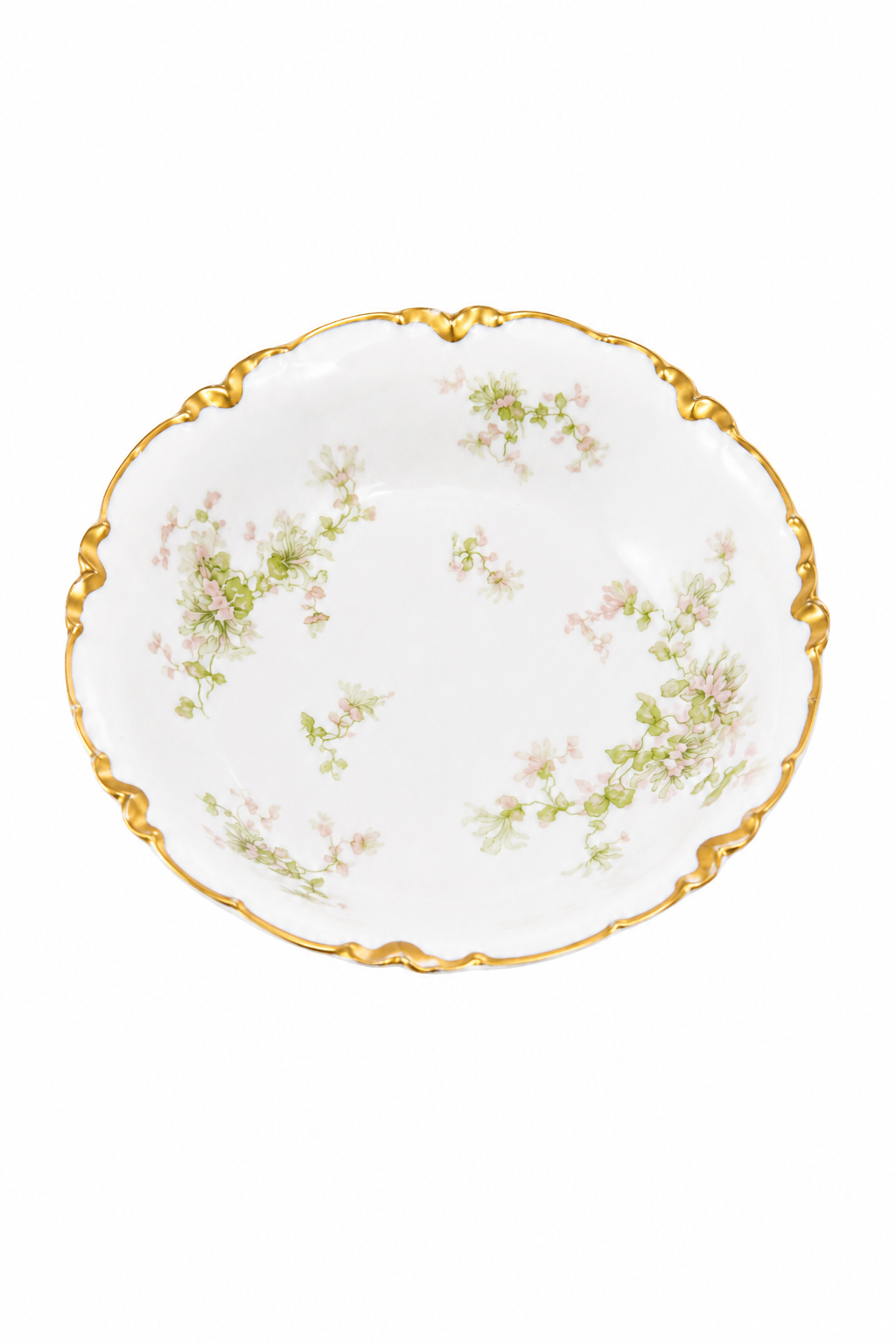 Antique Haviland Limoges France Porcelain Floral Jewelry Dish | Hand-Painted Vanity Plate | c. 1889–1930s