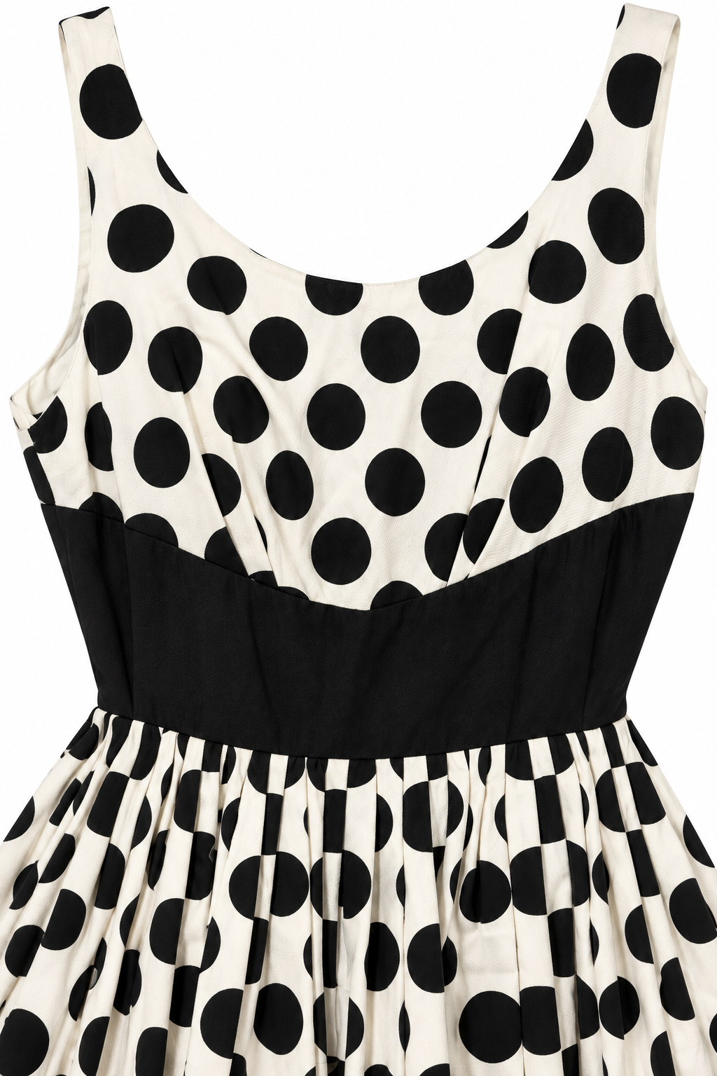 Vintage 1950s–1960s Robbie Lynn of Miami Black & White Polka Dot Full Skirt Dress | XS/S