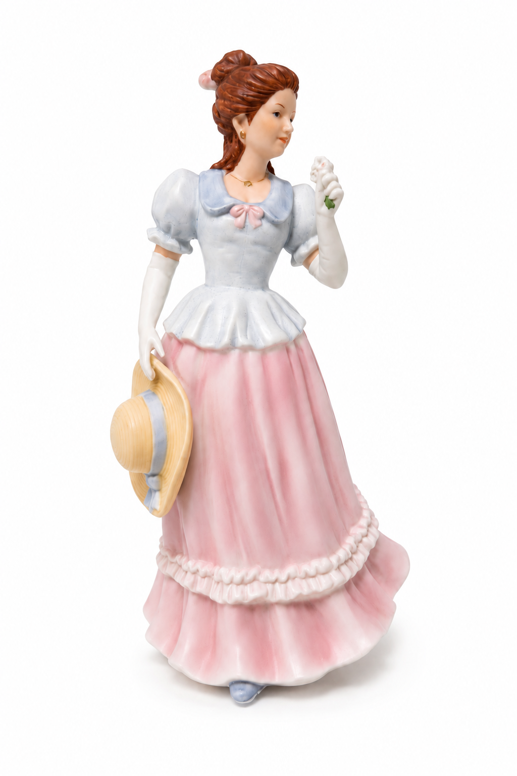 1980s Homecoming Lady “Camille” Figurine | Vintage Porcelain Victorian Style Lady Statue