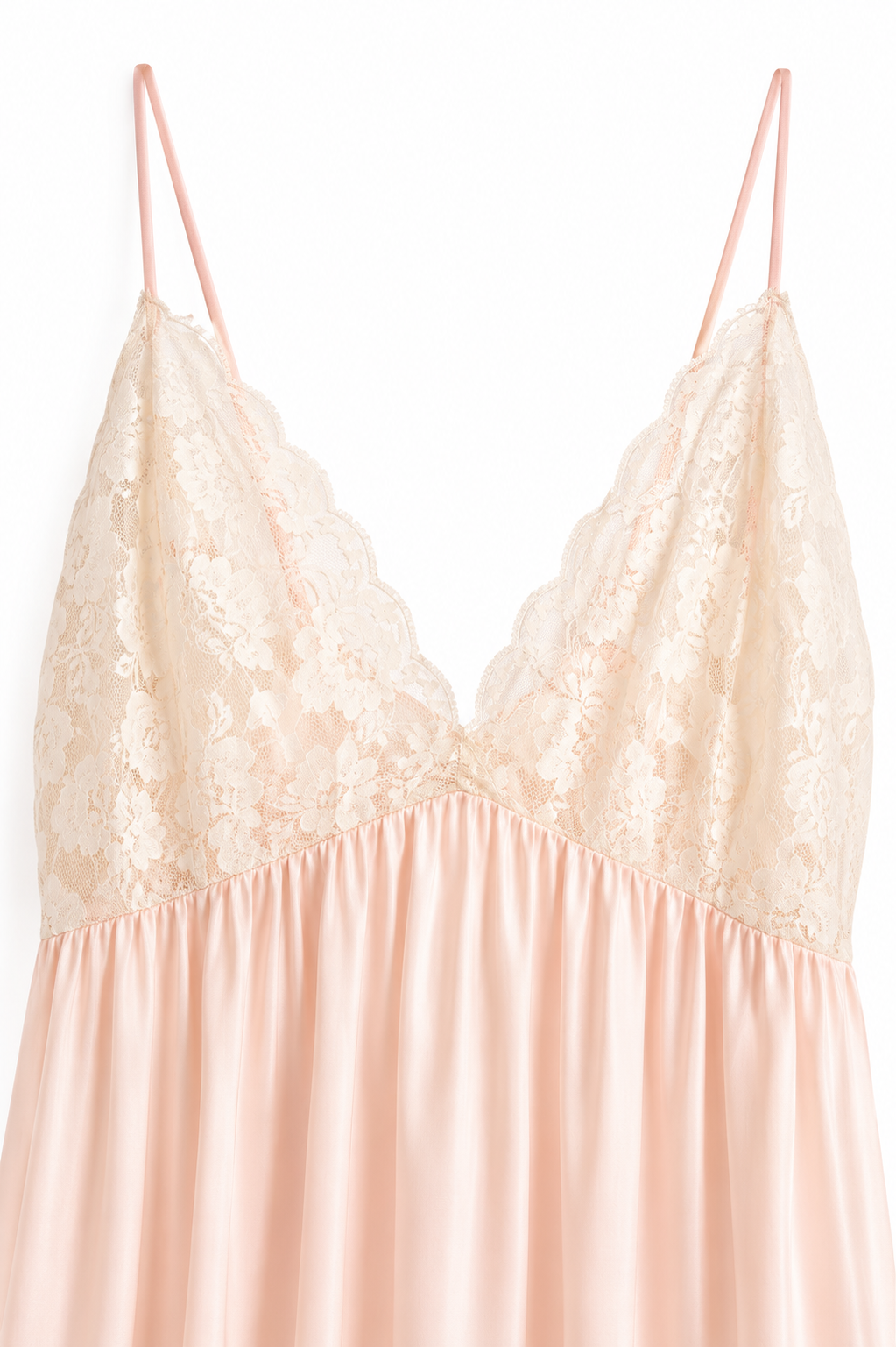 Vintage Made in USA Pink Lace Nylon Nightgown | Romantic Full-Length Lingerie | Size Medium