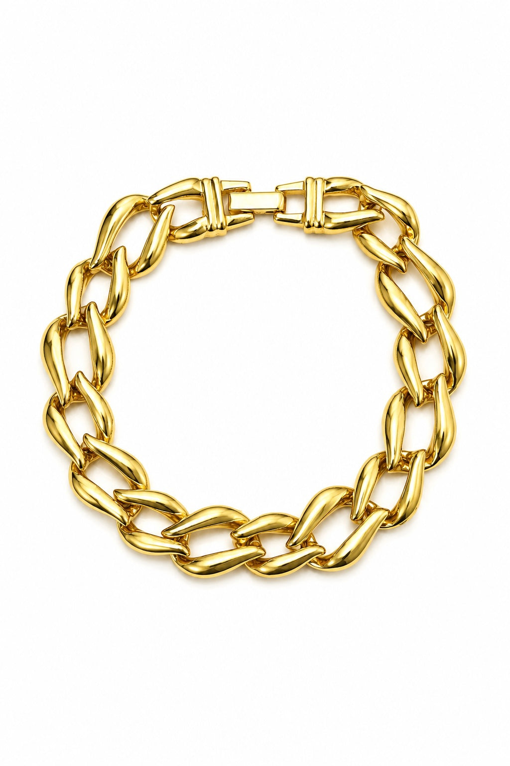 Vintage Gold-Tone Chunky Link Chain Bracelet